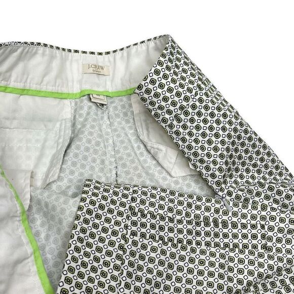 J. Crew Factory green and white geometric print chino shorts size 10 - Picture 7 of 11